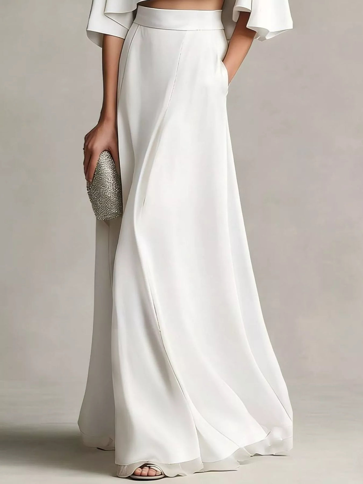 Full Size Satin Crop Top and Maxi Skirt Two-Piece Set Plus Size - Trendsi - Flyclothing LLC