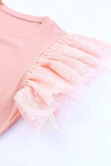 Ruffled Round Neck Cap Sleeve Blouse - Trendsi - Flyclothing LLC