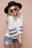 BiBi Triblend Knit Top with Leopard Band Detail - Trendsi