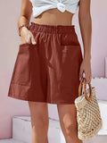 Full Size Pocketed Elastic Waist Shorts - Trendsi - Flyclothing LLC