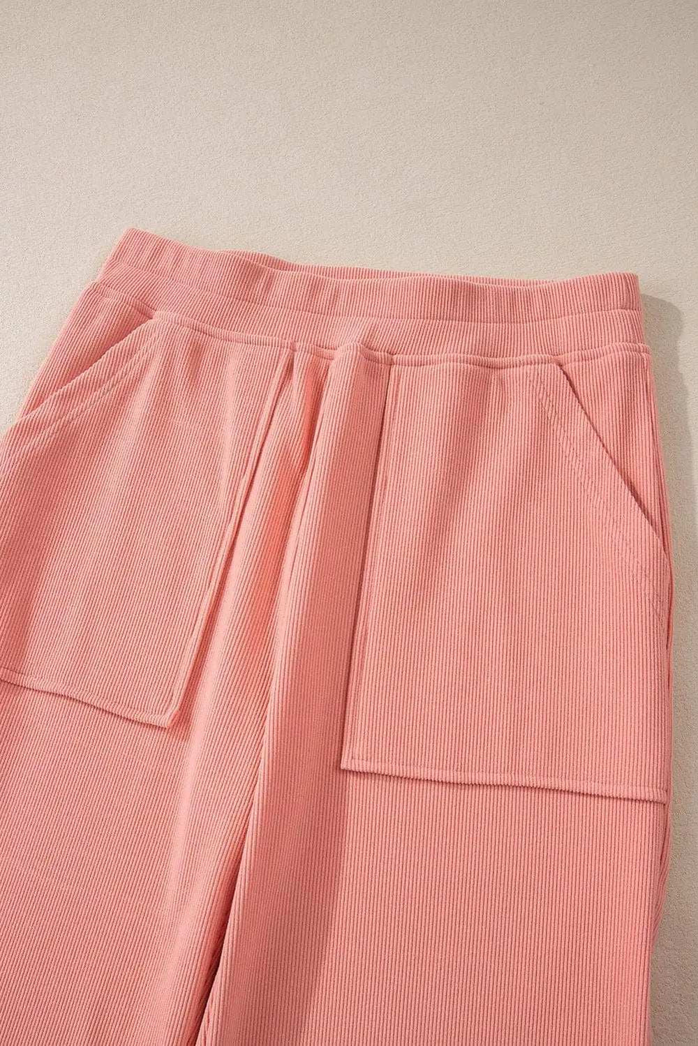 Round Neck Long Sleeve Top and Pants Set - Trendsi - Flyclothing LLC