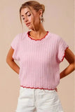 SO ME Textured Light Weight Sweater Dolman Top - Trendsi