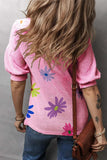 Printed Round Neck Half Sleeve T-Shirt - Trendsi - Flyclothing LLC