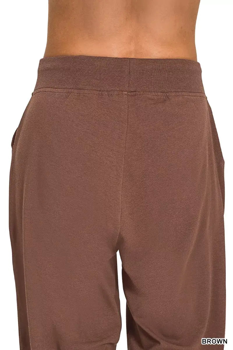 Zenana Drawstring Cotton Joggers with Pockets - Trendsi - Flyclothing LLC