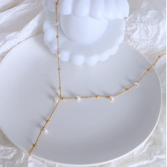 18K Gold-Plated Pearl Drop Necklace - Trendsi