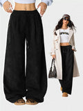 Casual Corduroy Wide Leg Pants - Trendsi - Flyclothing LLC
