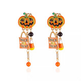 Halloween Rhinestone Pumpkin Drop Earrings - Trendsi - Flyclothing LLC