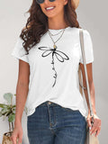 Dragonfly Graphic Round Neck Short Sleeve T-Shirt - Trendsi - Flyclothing LLC