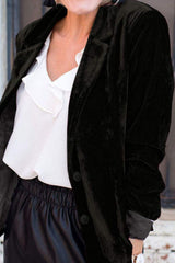 Button Up Lapel Collar Blazer - Trendsi - Flyclothing LLC