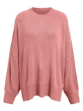 Round Neck Long Sleeve Sweater - Trendsi - Flyclothing LLC