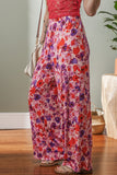 Floral Wide Leg Elastic High Waist Pants - Trendsi