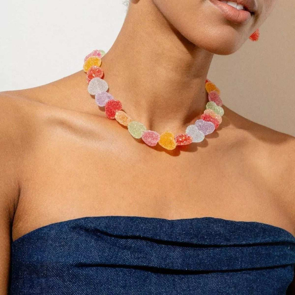 Colorful Resin Heart Necklace - Trendsi - Flyclothing LLC