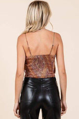 Mittoshop Paisley Patchwork Print Satin Cowl Neck Crop Cami - Trendsi - Flyclothing LLC
