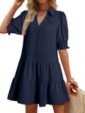 Johnny Collar Short Sleeve Mini Dress - Trendsi - Flyclothing LLC