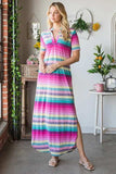 Heimish Full Size Striped Short Sleeve Maxi Tee Dress Plus Size - Trendsi - Flyclothing LLC