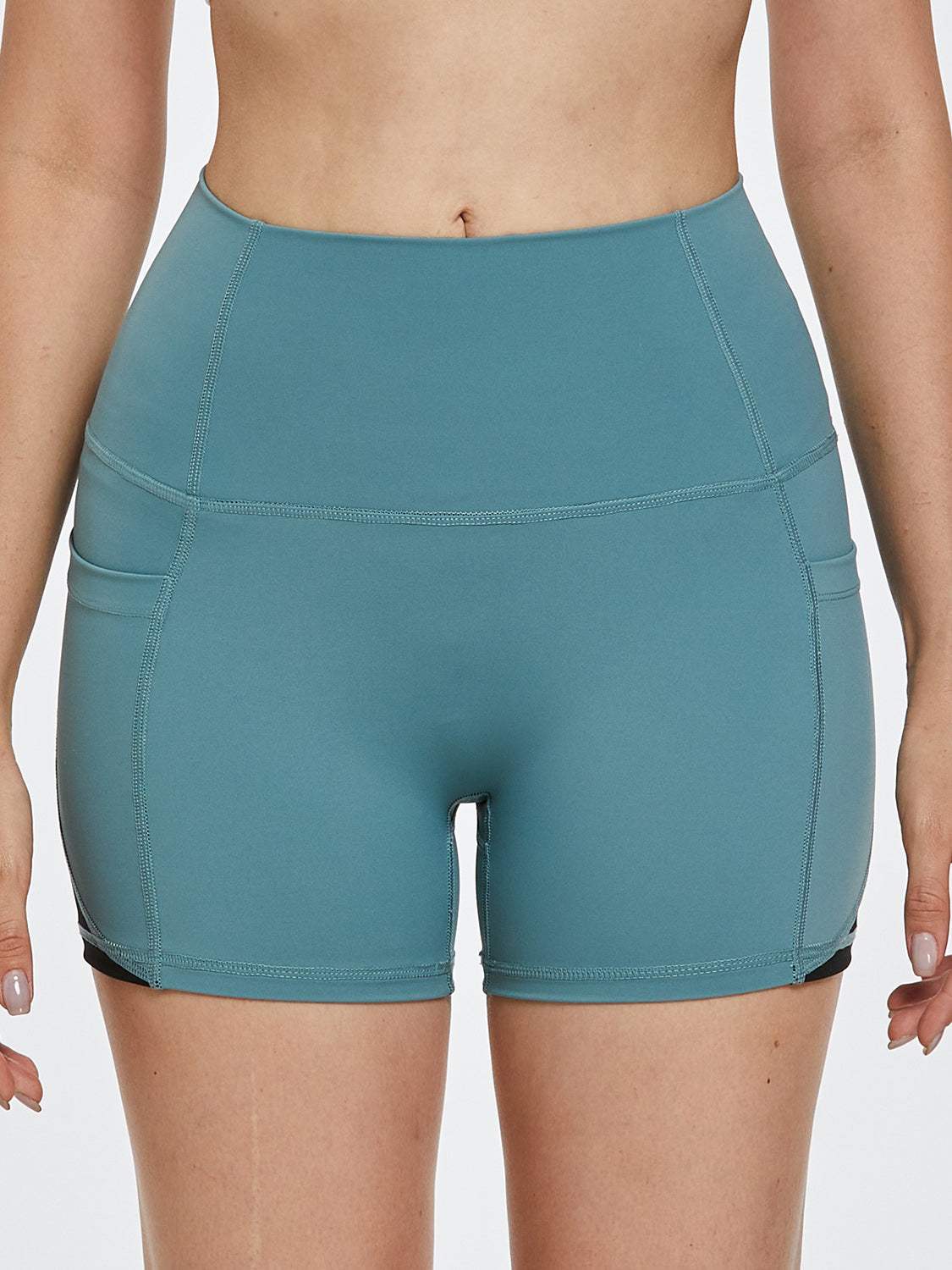 High Waist Active Shorts - Trendsi - Flyclothing LLC