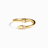 925 Sterling Silver Inlaid Zircon Bypass Ring - Trendsi