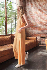 Ces Femme V-Neck Sleeveless Wide Leg Jumpsuit - Trendsi - Flyclothing LLC