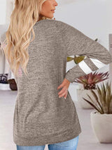 V-Neck Raglan Sleeve T-Shirt - Trendsi - Flyclothing LLC