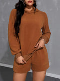 Long Sleeve Hoodie and Pocketed Shorts Set - Trendsi