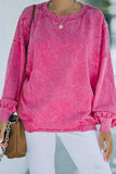 Round Neck Long Sleeve Sweatshirt - Trendsi - Flyclothing LLC