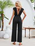Twisted Round Neck Cap Sleeve Jumpsuit - Trendsi - Flyclothing LLC