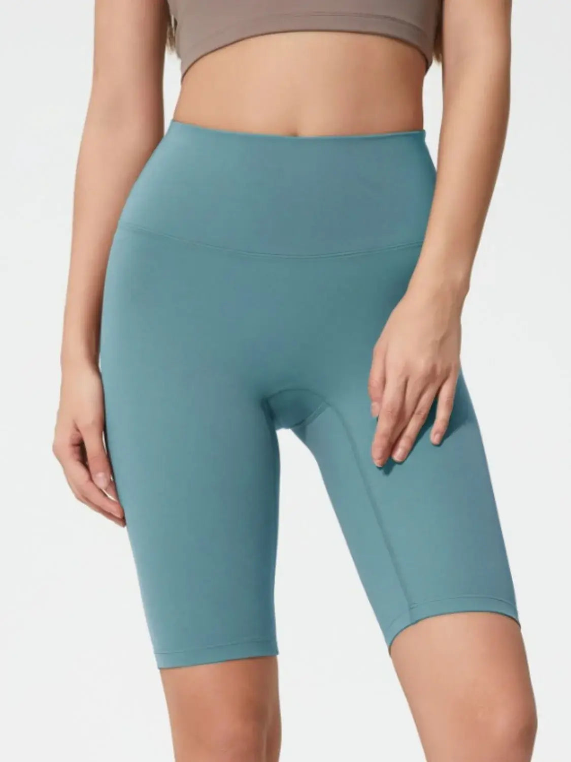 Millennia High Rise Wide Waistband Active Shorts - Trendsi - Flyclothing LLC