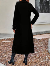 Full Size Double-Breasted Longline Trench Coat Plus Size - Trendsi - Flyclothing LLC