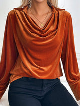 Perfee Ruched Long Sleeve Blouse - Trendsi - Flyclothing LLC