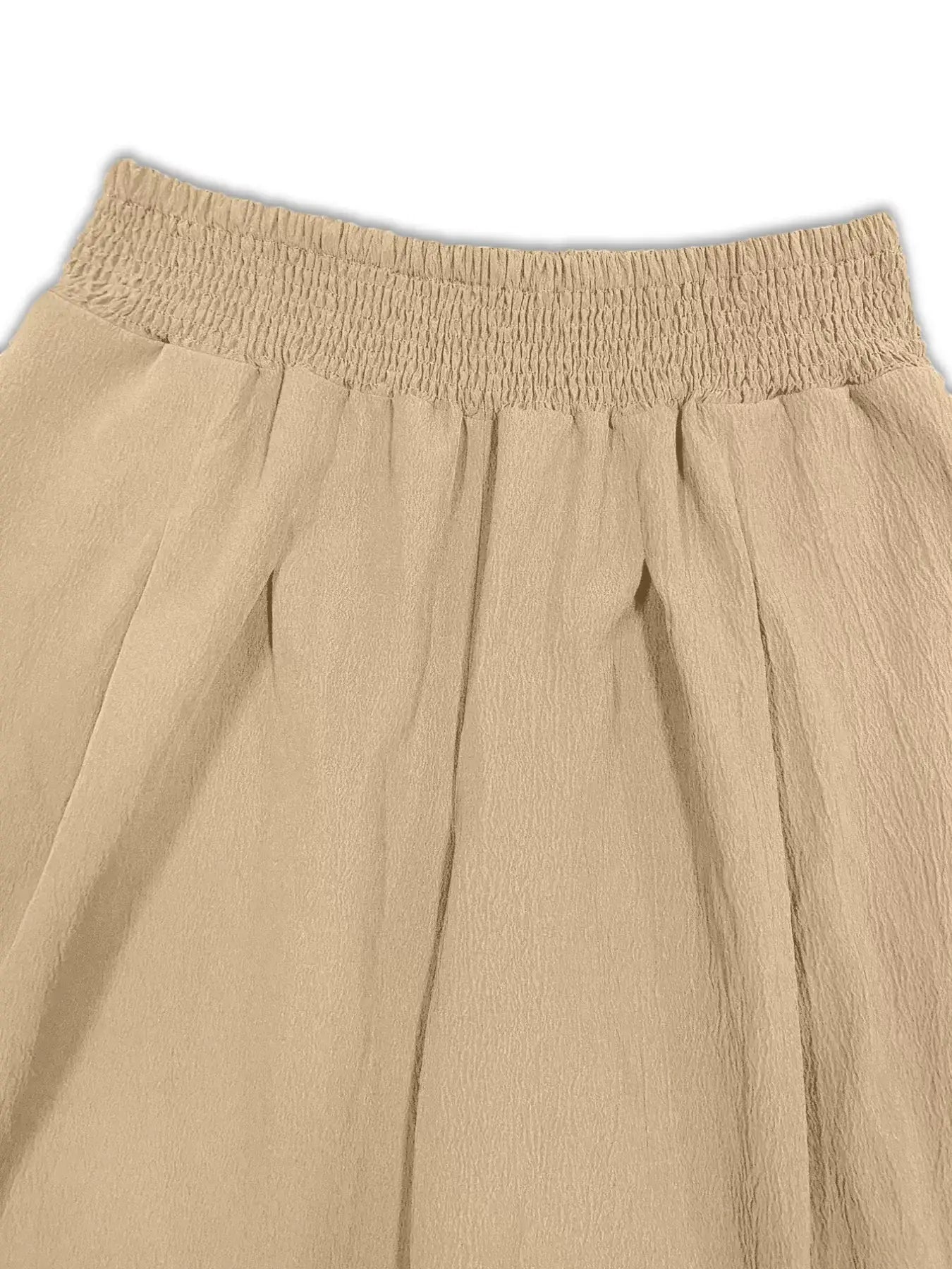 Plus Size Smocked Waist Cropped Wide Leg Pants - Trendsi - Flyclothing LLC
