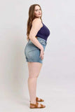 Judy Blue Full Size High Waist Star Seam Detail Denim Shorts Plus Size - Trendsi - Flyclothing LLC
