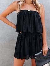 Ruched Spaghetti Strap Romper - Trendsi - Flyclothing LLC