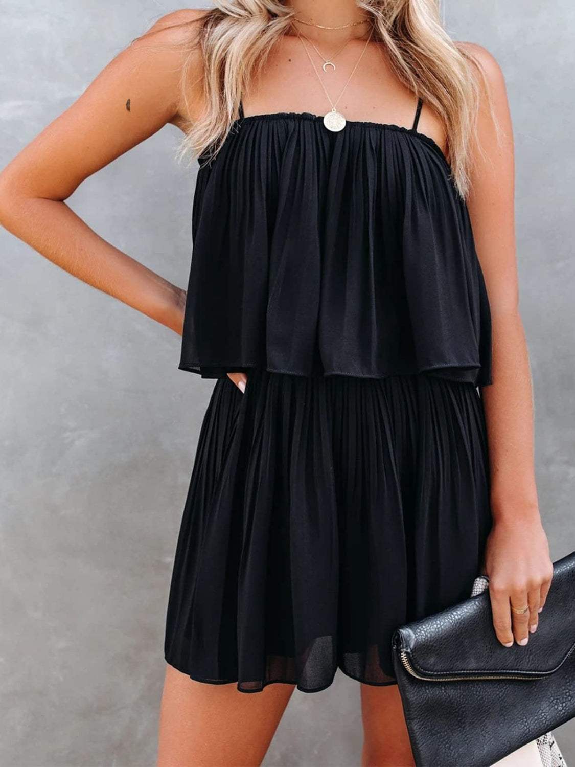Ruched Spaghetti Strap Romper - Trendsi - Flyclothing LLC
