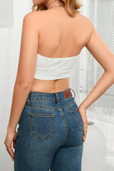 Tassel Eyelet Tube Top Trendsi