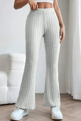 Basic Bae Full Size Ribbed High Waist Flare Pants - ShopBasicbae - Flyclothing LLC