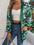Pocketed Open Front Long Sleeve Cardigan - Trendsi