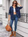 Vintage Wash Button-Down Denim Jacket - Trendsi - Flyclothing LLC