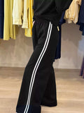 Striped Detail Crewneck Top and Elastic Sweatpants 2pcs Set - Trendsi - Flyclothing LLC