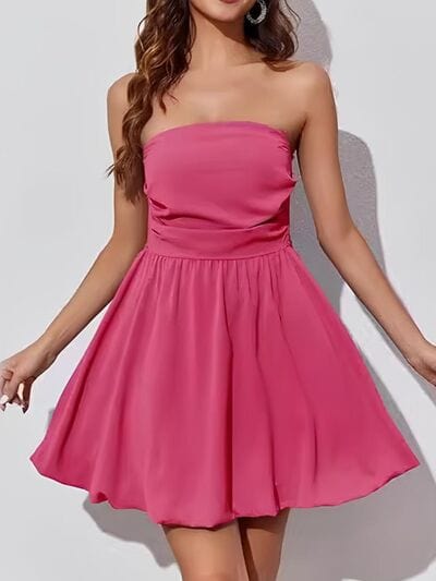 Ruched Tube Mini Dress - Trendsi