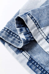 Star Print Washed Drawstring High Waist Wide Leg Jeans - Trendsi - Flyclothing LLC