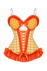 Daisy Corsets Lavish Orange Ruffle Sweetheart Bustier Corset - Daisy Corsets - Flyclothing LLC