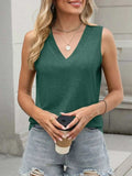 Classic V-Neck Sleeveless Tank Top - Trendsi - Flyclothing LLC