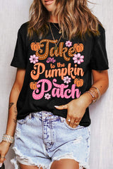 Letter Graphic Round Neck Short Sleeve T-Shirt - Trendsi - Flyclothing LLC