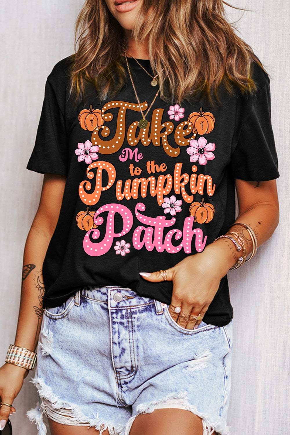 Letter Graphic Round Neck Short Sleeve T-Shirt - Trendsi - Flyclothing LLC