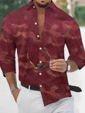 Men's Full Size Collared Neck Long Sleeve Shirt Plus Size - Trendsi
