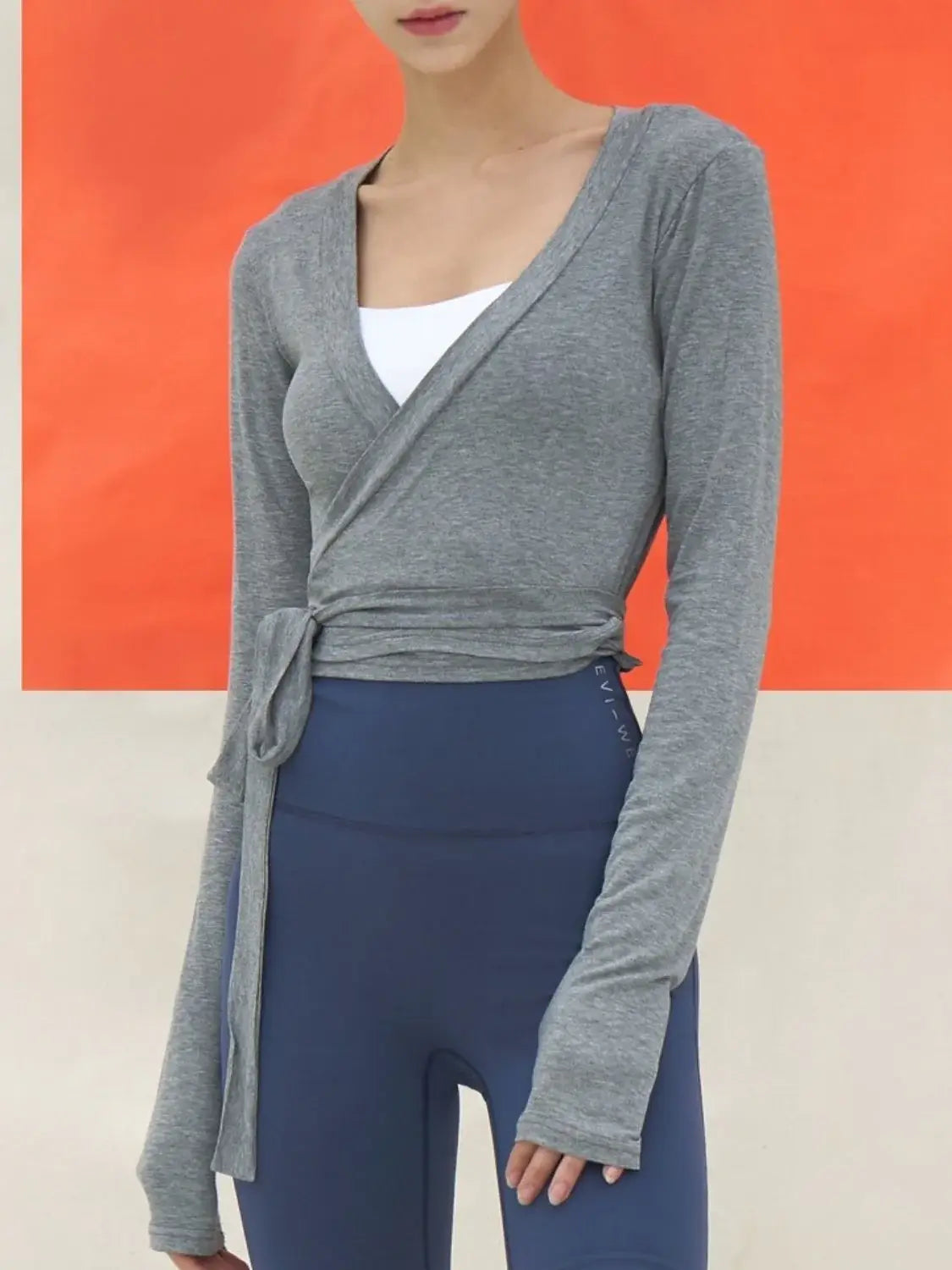 Tied Surplice Long Sleeve Top - Trendsi - Flyclothing LLC