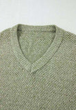 V-Neck Dropped Shoulder Long Sleeve Sweater - Trendsi - Flyclothing LLC
