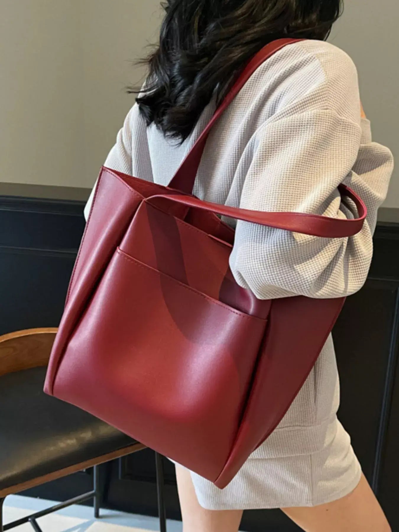 PU Leather Shoulder Bag - Trendsi - Flyclothing LLC