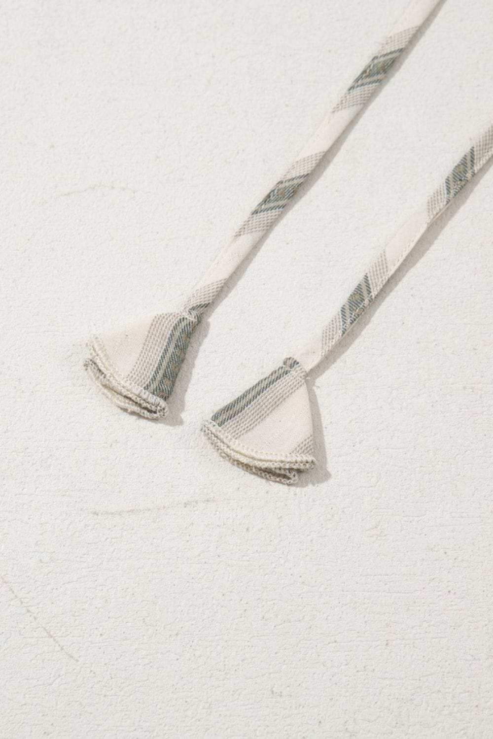 Stripe Frilled Tie Neck Short Sleeve Blouse - Trendsi - Flyclothing LLC