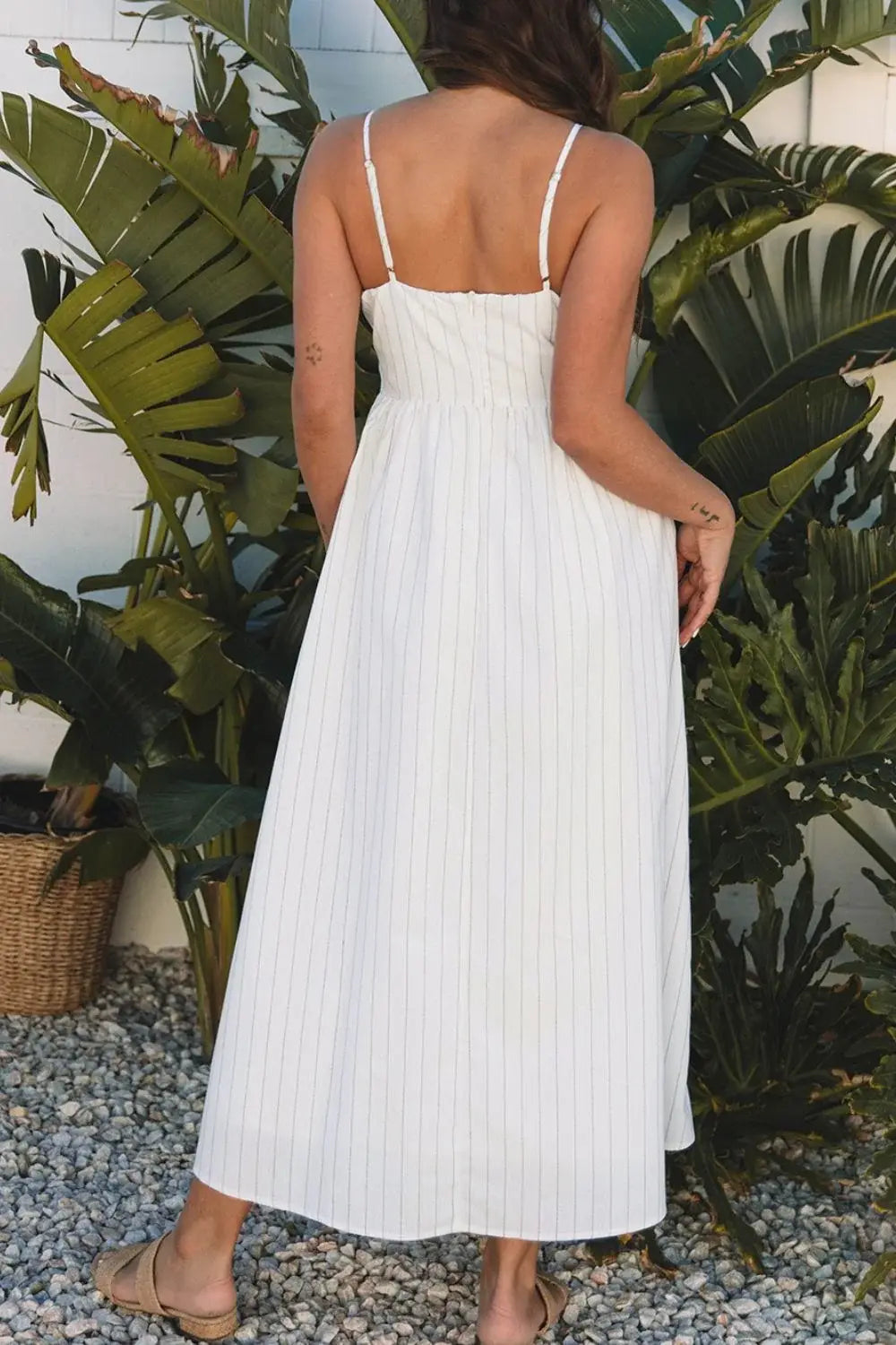 Stripe Square Neck Cami Dress with Pockets - Trendsi - Flyclothing LLC